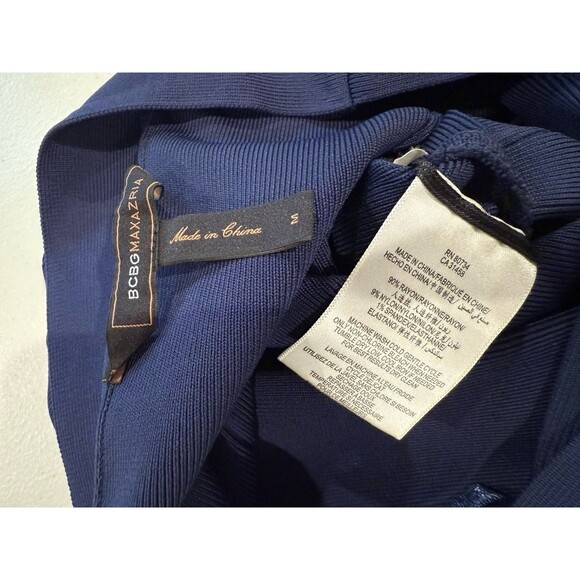 BCBGMaxazria Skirt Womens Medium Navy Stretch Bandage Bodycon Going Out Work - Picture 3 of 5